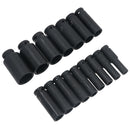 16pc 1/2" Dr 6 Point European Deep Impact Socket Set 10 - 32mm US PRO AT468
