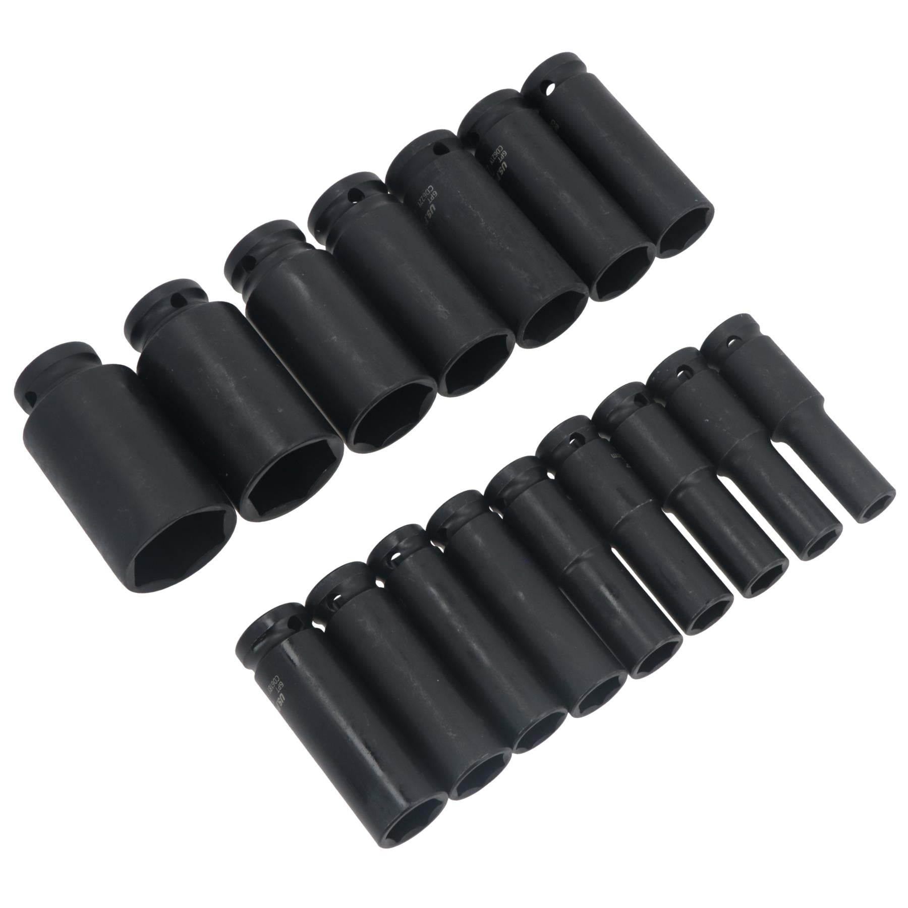 16pc 1/2" Dr 6 Point European Deep Impact Socket Set 10 - 32mm US PRO AT468