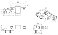 Charnière de hayon et loquet de verrouillage de chute pour remorque de camion anti-luce