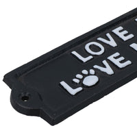 Plaque en fonte avec inscription « Love Me Love My Dog » pour mur de jardin, clôture, portail, porte