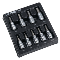 Long and Short Hex / Allen Key Socket Bit Set 3/8" dr H2 - H10 mm
