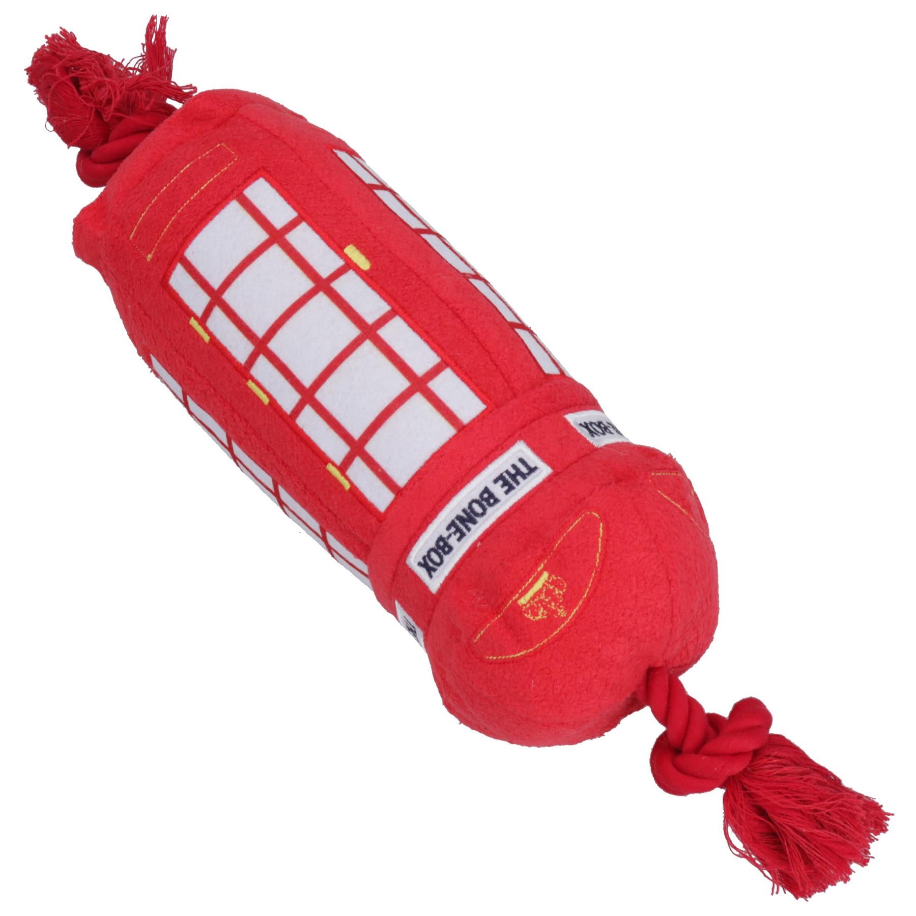 Plush London Telephone Box Dog Toy Dog Puppy Play Toy With Squeak Gift 16x21cm