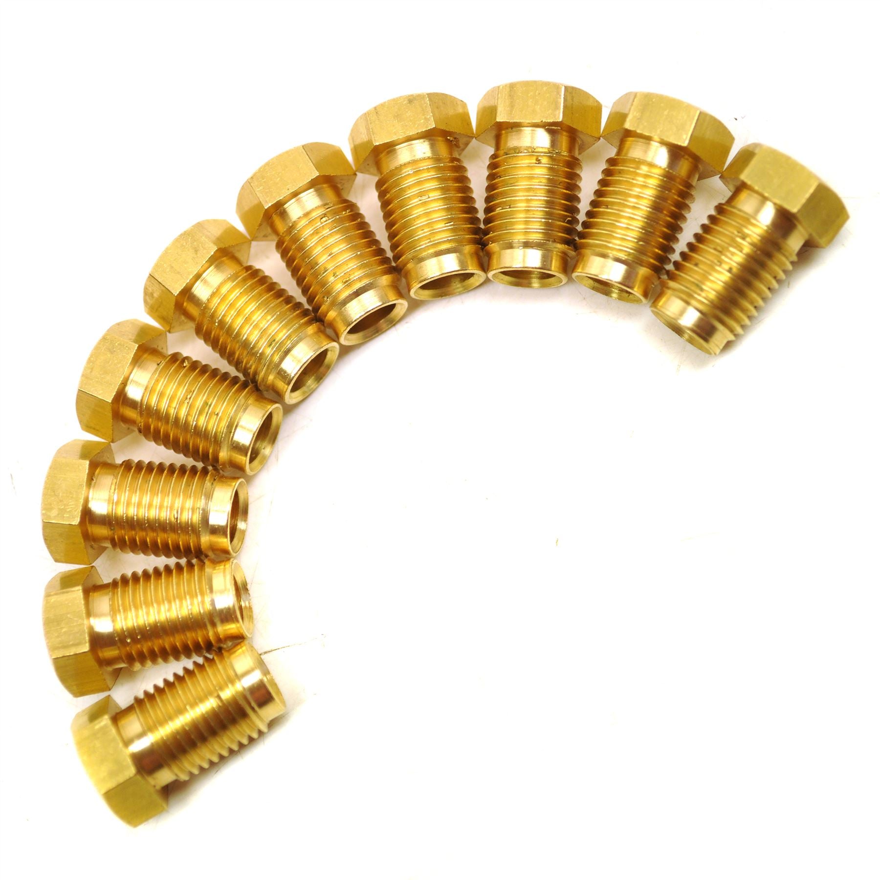 7/16 Zoll x 20 UNF, männliche und weibliche Bremsleitungsverschraubungen aus Messing für 1/4 Zoll Rohr, 20er-Pack