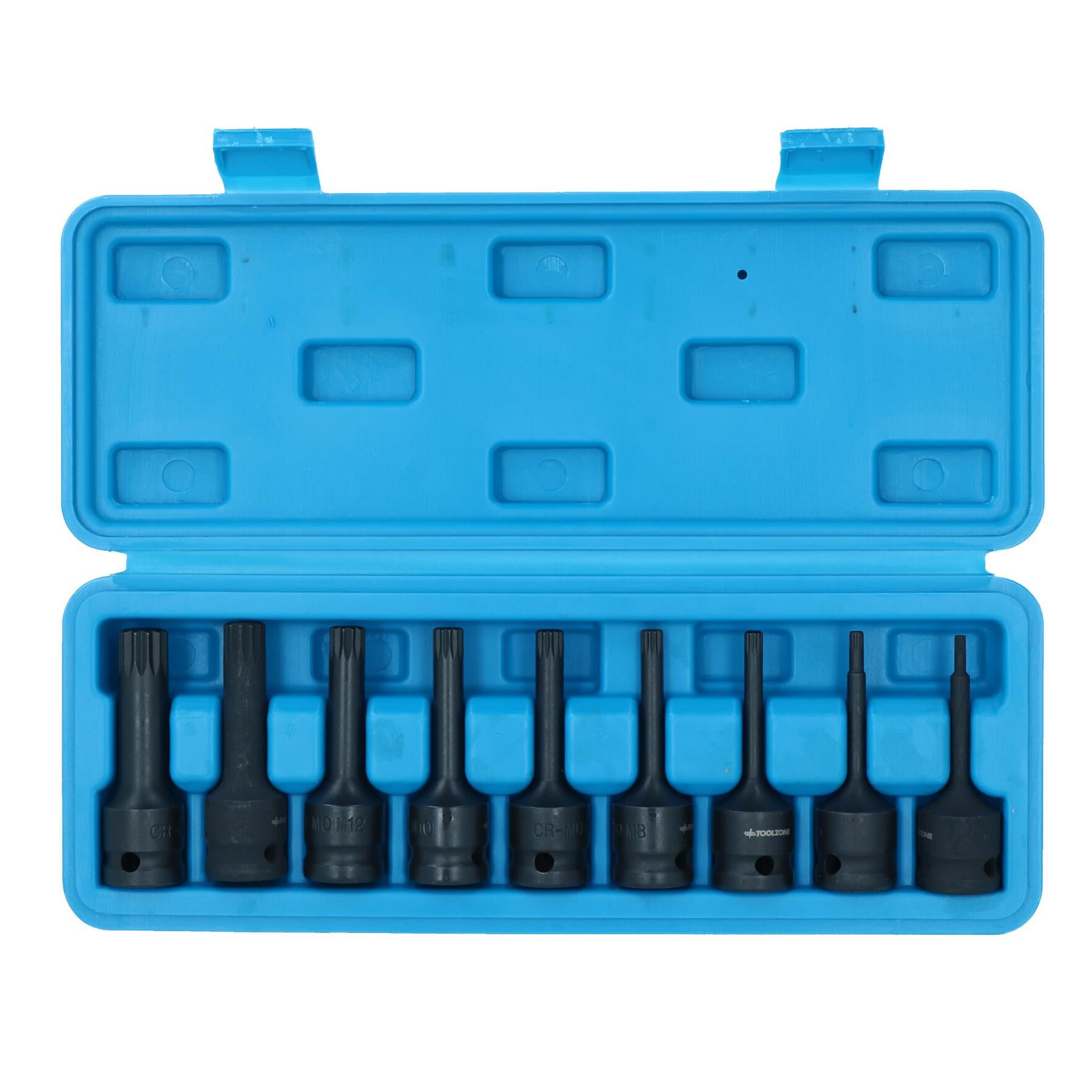1/2in Drive Deep Spline Triple Square Sockets Impact Impacted 4 – 16mm 9pc