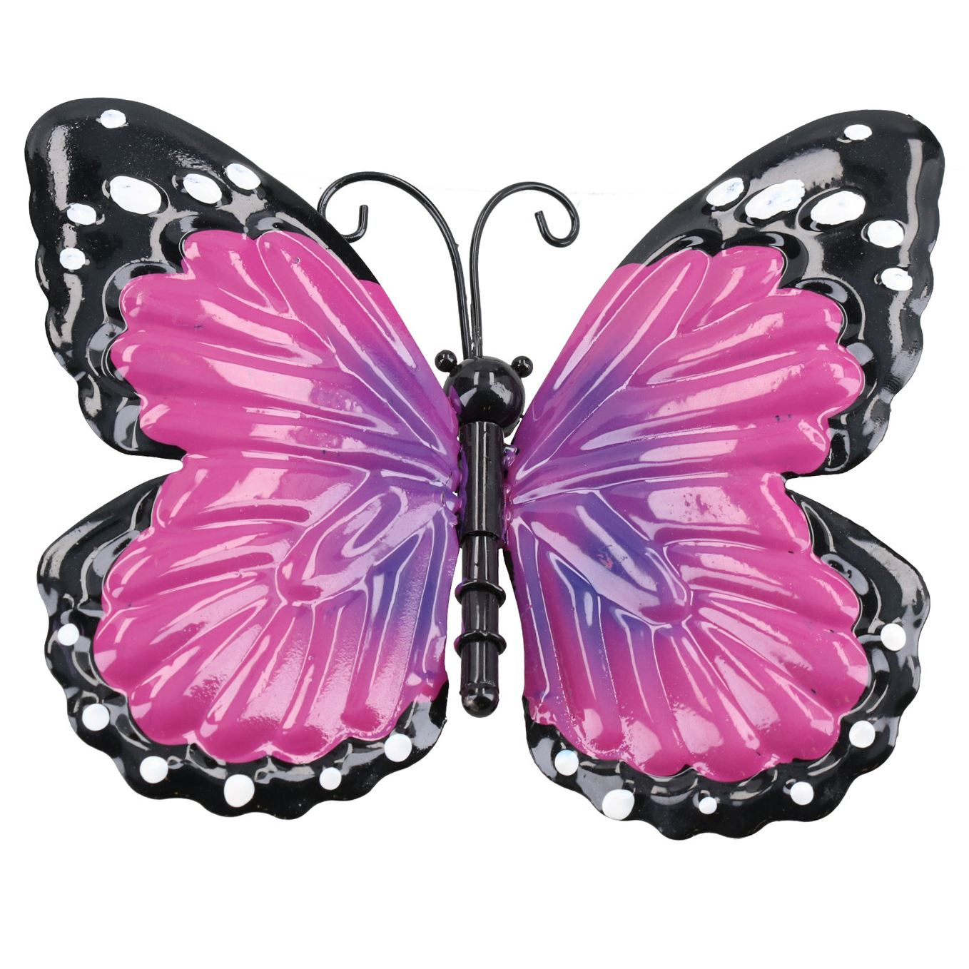 Small 3D Purple Metal  Butterfly Garden/Home Wall Art Ornament 7x12x14cm