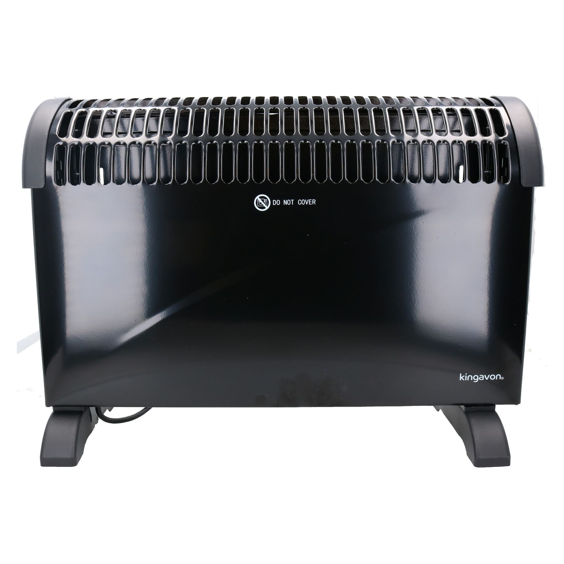 2KW Free Standing Electric Convector Heater with Adjustable Thermostat Black