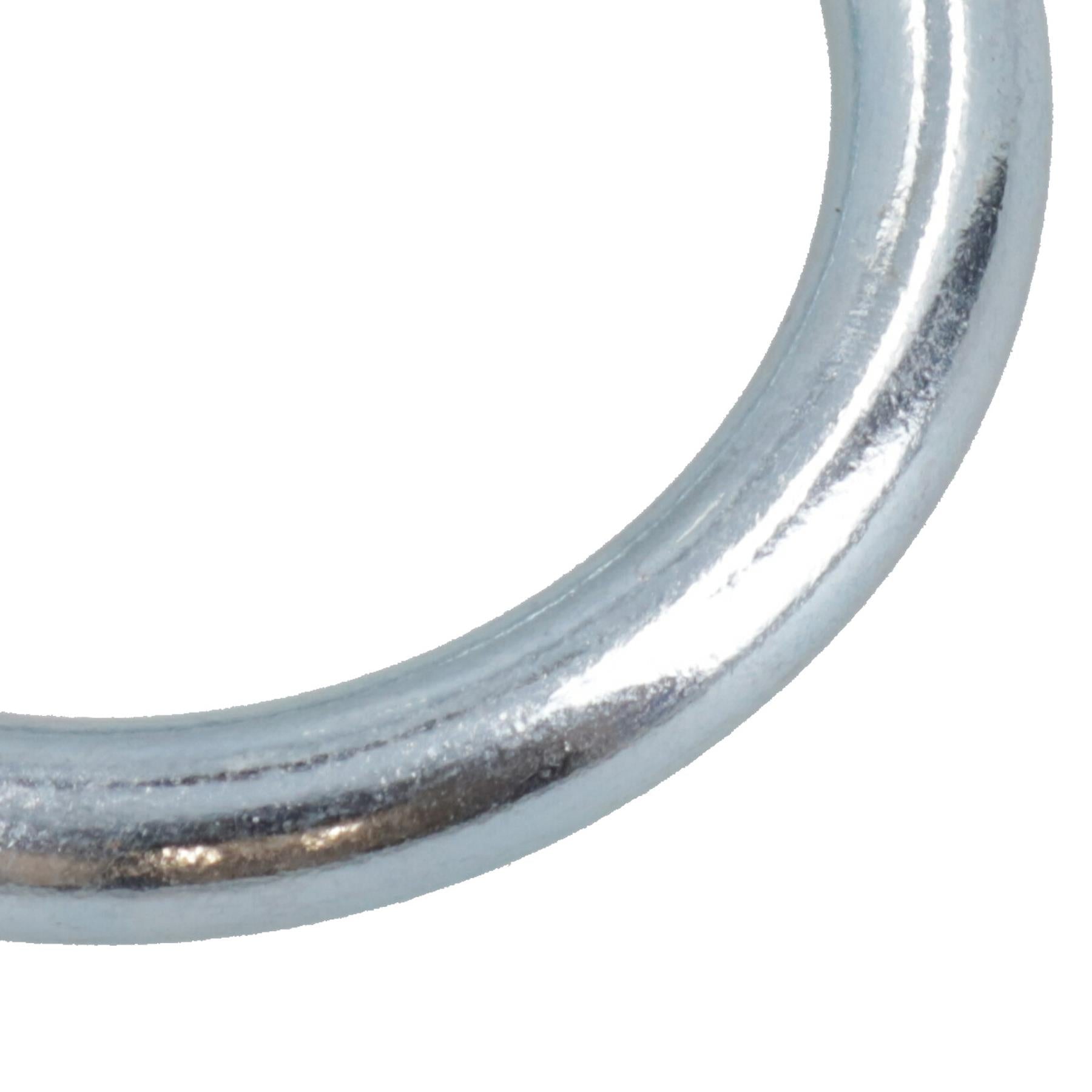 8mm x 50mm Steel Round O Rings Welded Zinc Plated 4 Pack DK36