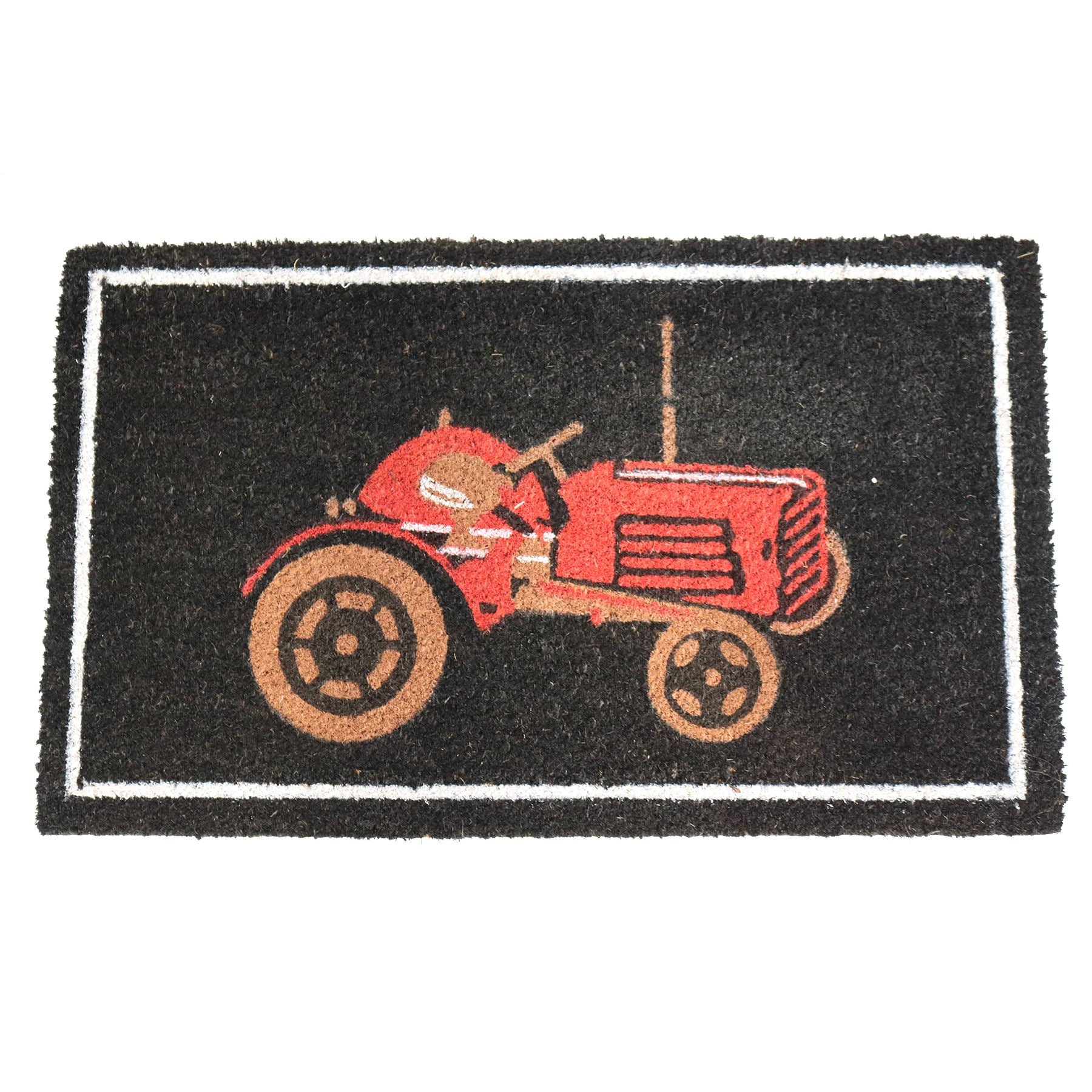 Vintage Red Tractor Design Door Mat Doormat Welcome Home Garden 45 x 75cm