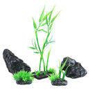 5pc Small Natural Look Aquatic Aquarium Fish Tank Deco Nano Scrape Bamboo