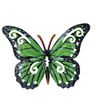 2pk Small Green Metal  Butterfly Garden/Home Wall Art Ornament 11x8.5cm