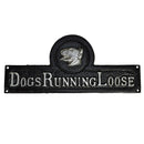 Hunde laufen lose Gusseisen Zeichen Plaque Wand Zaun Tor Post Haus Hund