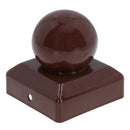 Round Metal Fence Post Caps 75mm or 100mm Protector Cover Brown or Silver