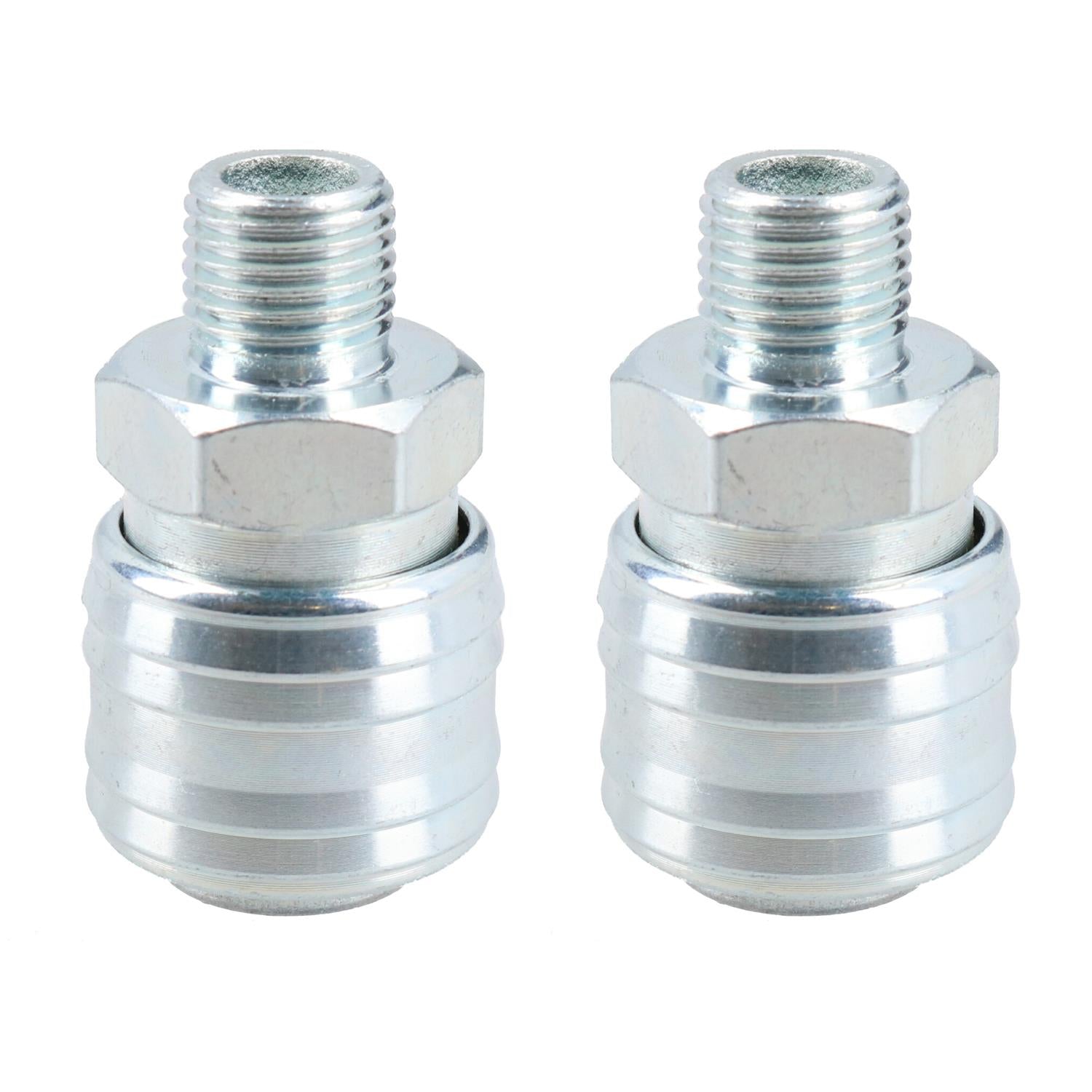 Euro Air Line Hose Connector Fitting Female Quick Release 1/4 BSP Male 2pk