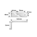 Einzelner 10"-Kotflügel für Tandem-Zwillingsräder, 48" x 7" Kotflügel und 4 kleine Halterungen