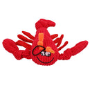 Small Lobster Knottie Plush Durable Multi Squeaky Dog Puppy Toy 9x9x24cm