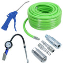 20 Metres Compressor Air Hoses 12 x Quick Release Fittings Tyre Inflator Blow Gun
