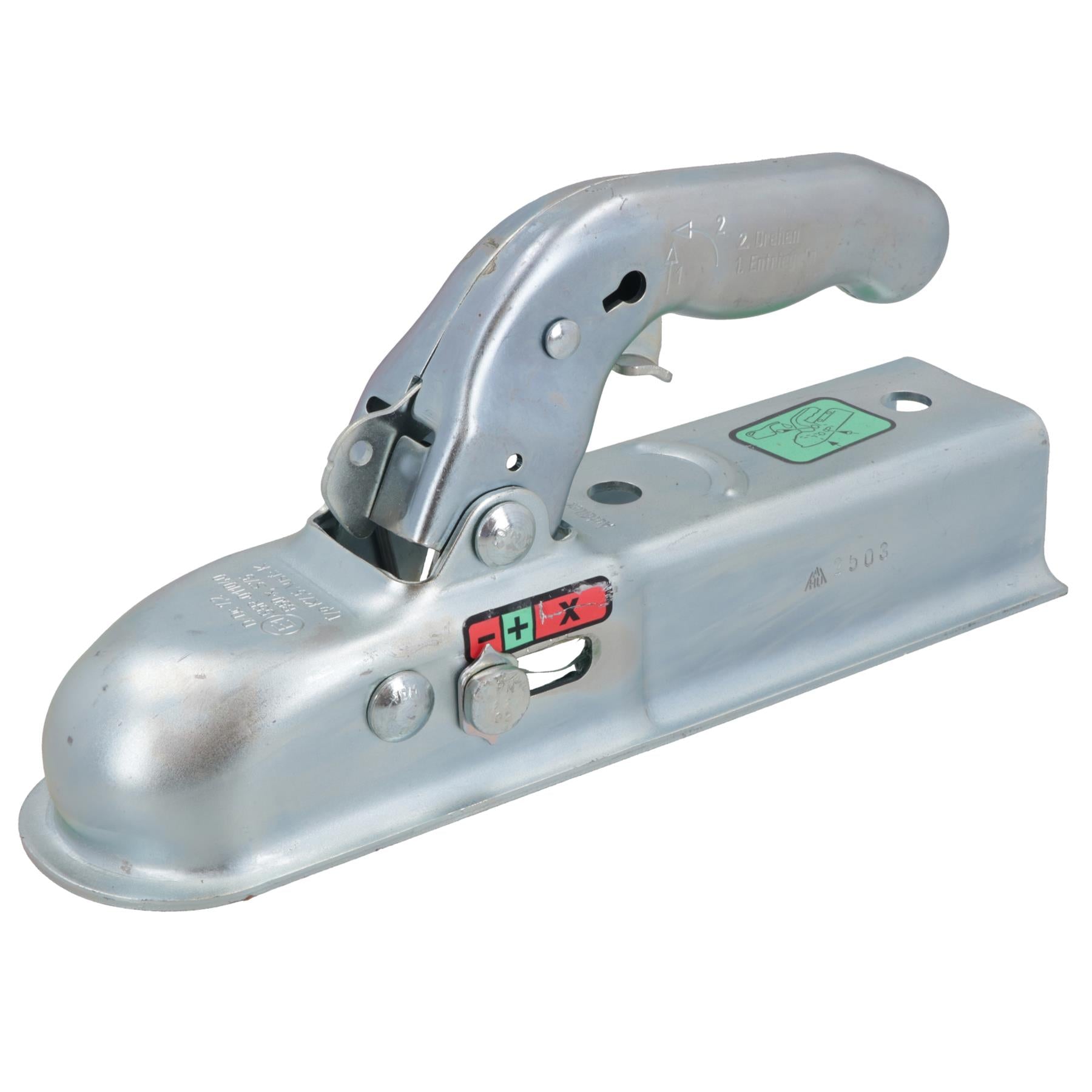 Attelage de remorque non freiné en acier pressé de 50 mm pour boîte de 50 mm, charge maximale de 750 kg