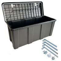 Medium Trailer Plastic Lockable Tool Box Chest Locker Storage + Body Panel Fixing Kit