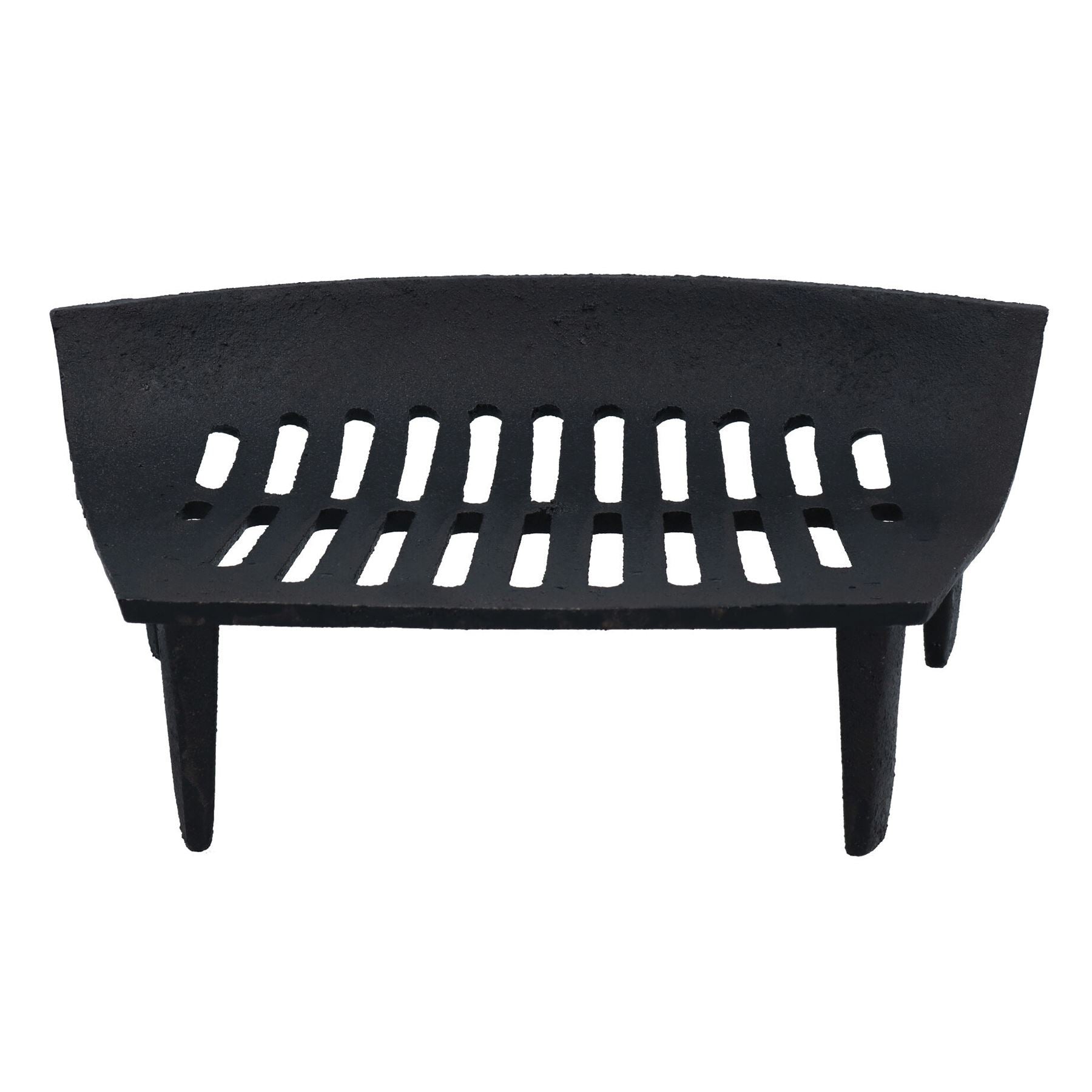 Grille de foyer de 12 po pour bûches de charbon en fonte de cheminée de 14 po, panier avant ouvert noir