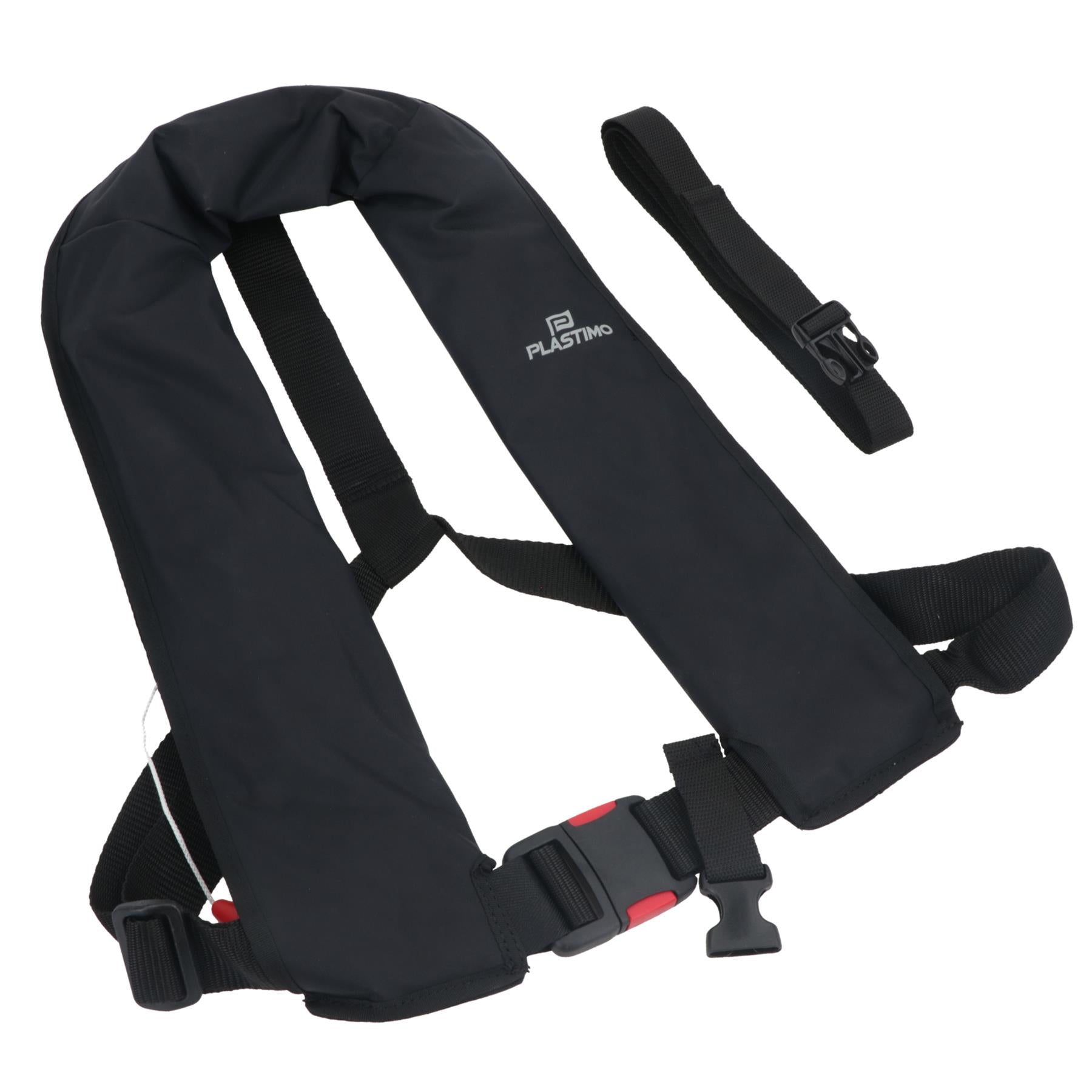 Automatic Gas Life Jacket Black 165N with Crotch Strap by Plastimo