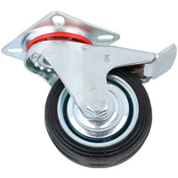 3” 75mm Fixed + Swivel Castors with Brakes Wheels Trolley Furniture 4 Pack