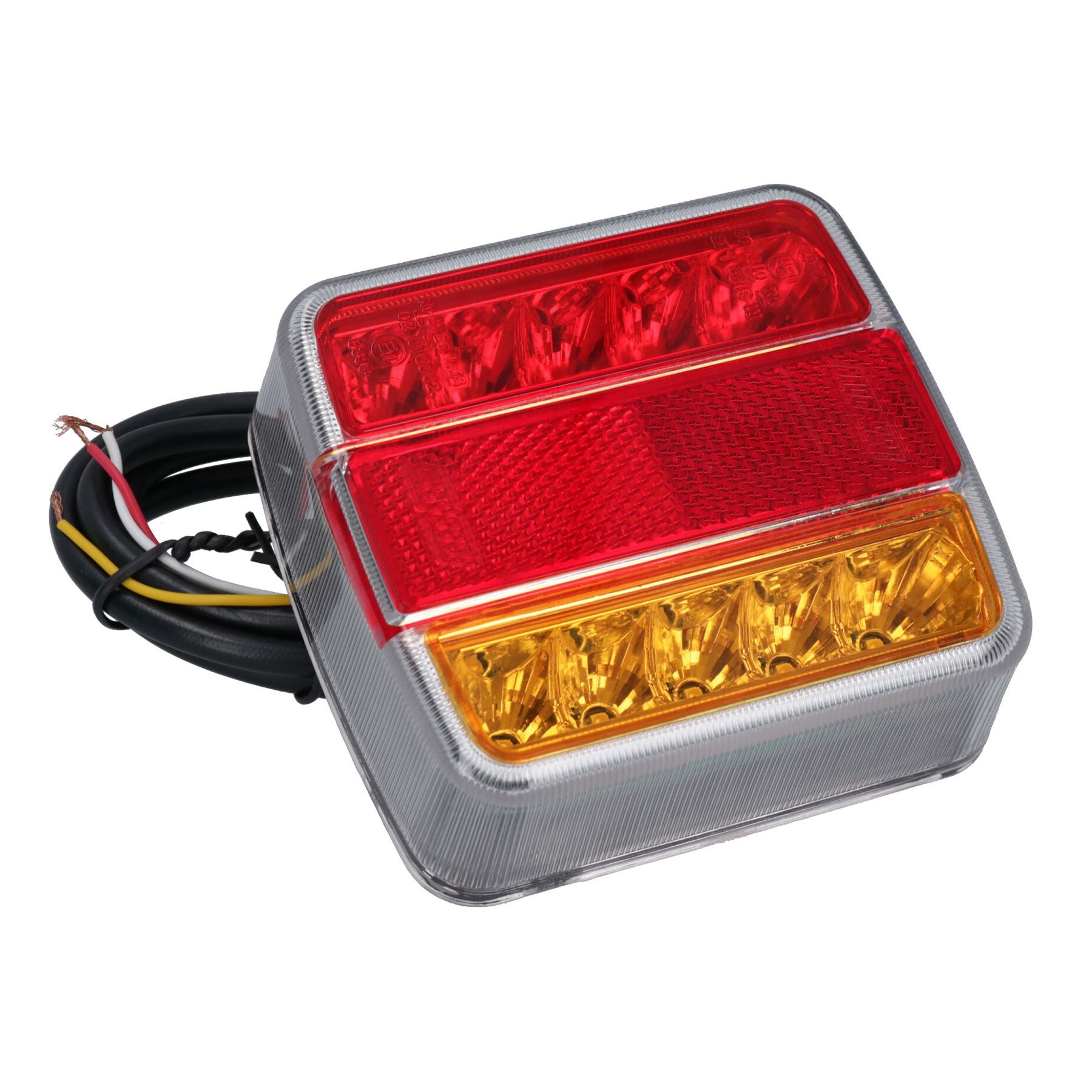 Lot de 2 feux de remorque carrés à LED pour éclairage arrière de caravane 12 V