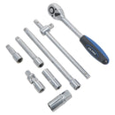 Jeu de douilles extensibles peu profondes AF SAE métriques MM et impériales 1/2" 42 pièces