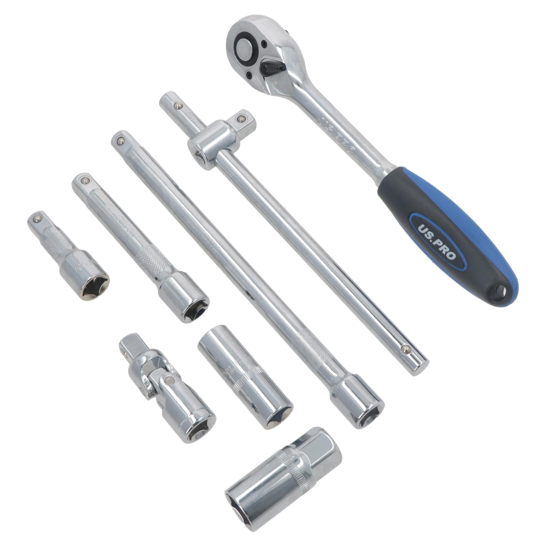 Jeu de douilles extensibles peu profondes AF SAE métriques MM et impériales 1/2" 42 pièces