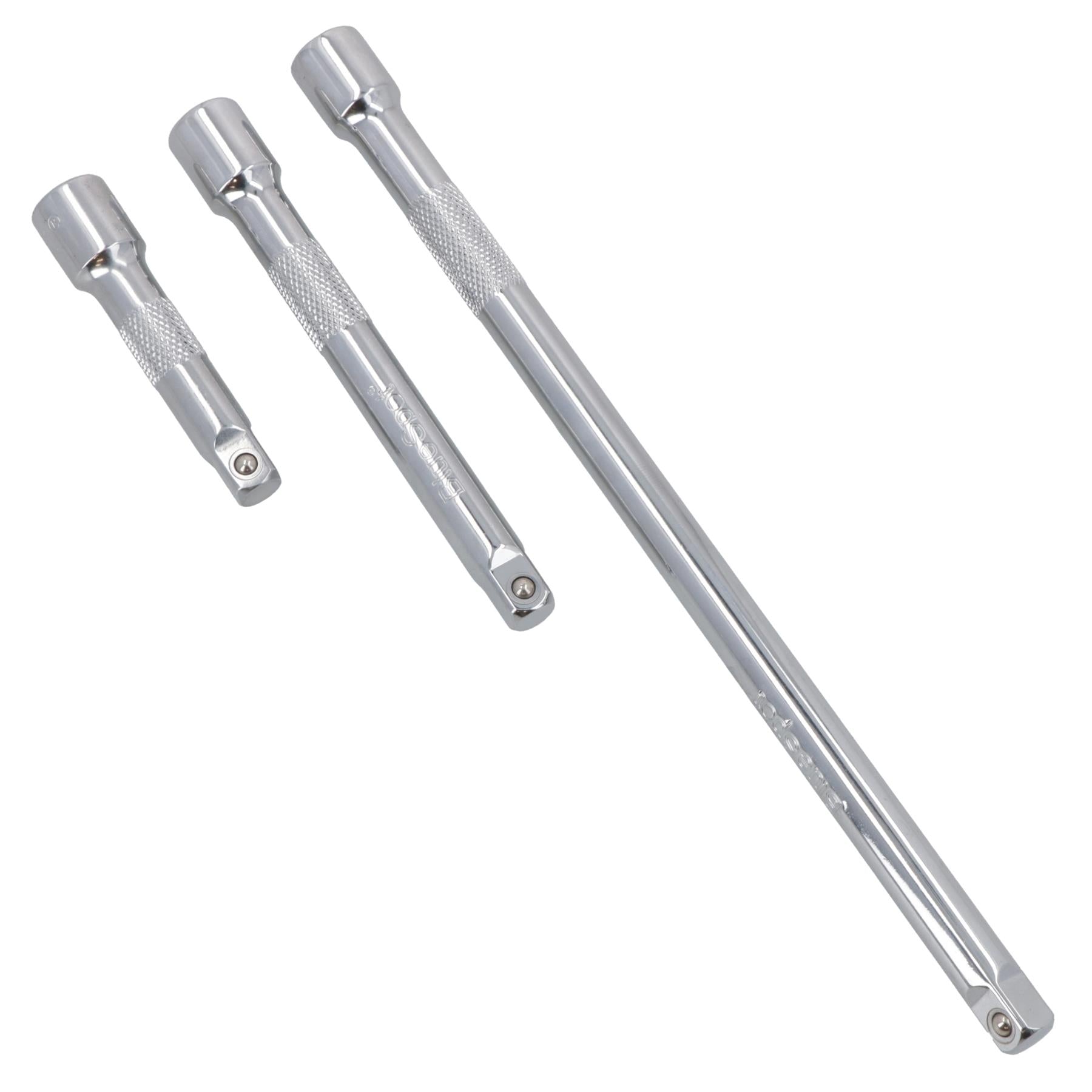 Jeu de 9 rallonges de douilles droites 1/4" 3/8" 1/2" 75 mm 125 mm 250 mm