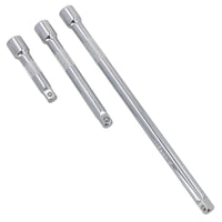 Jeu de 9 rallonges de douilles droites 1/4" 3/8" 1/2" 75 mm 125 mm 250 mm