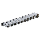 10pc 1/2" Drive Shallow Metric Socket Set 6-Sided Hex Sockets 10 - 24mm on Rail