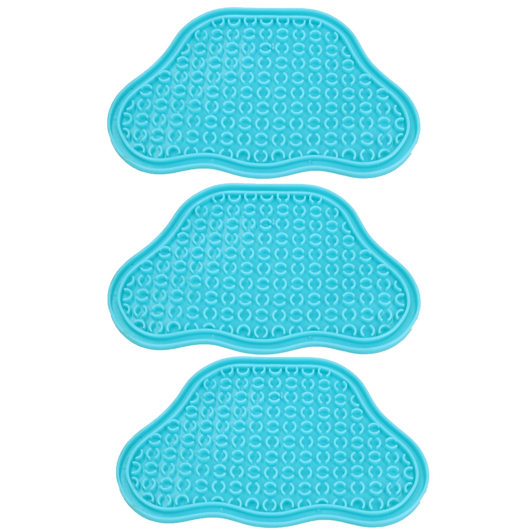 3PK Blue Interactive Dog Slow Lick Mat With Suction Cups Food Accessories