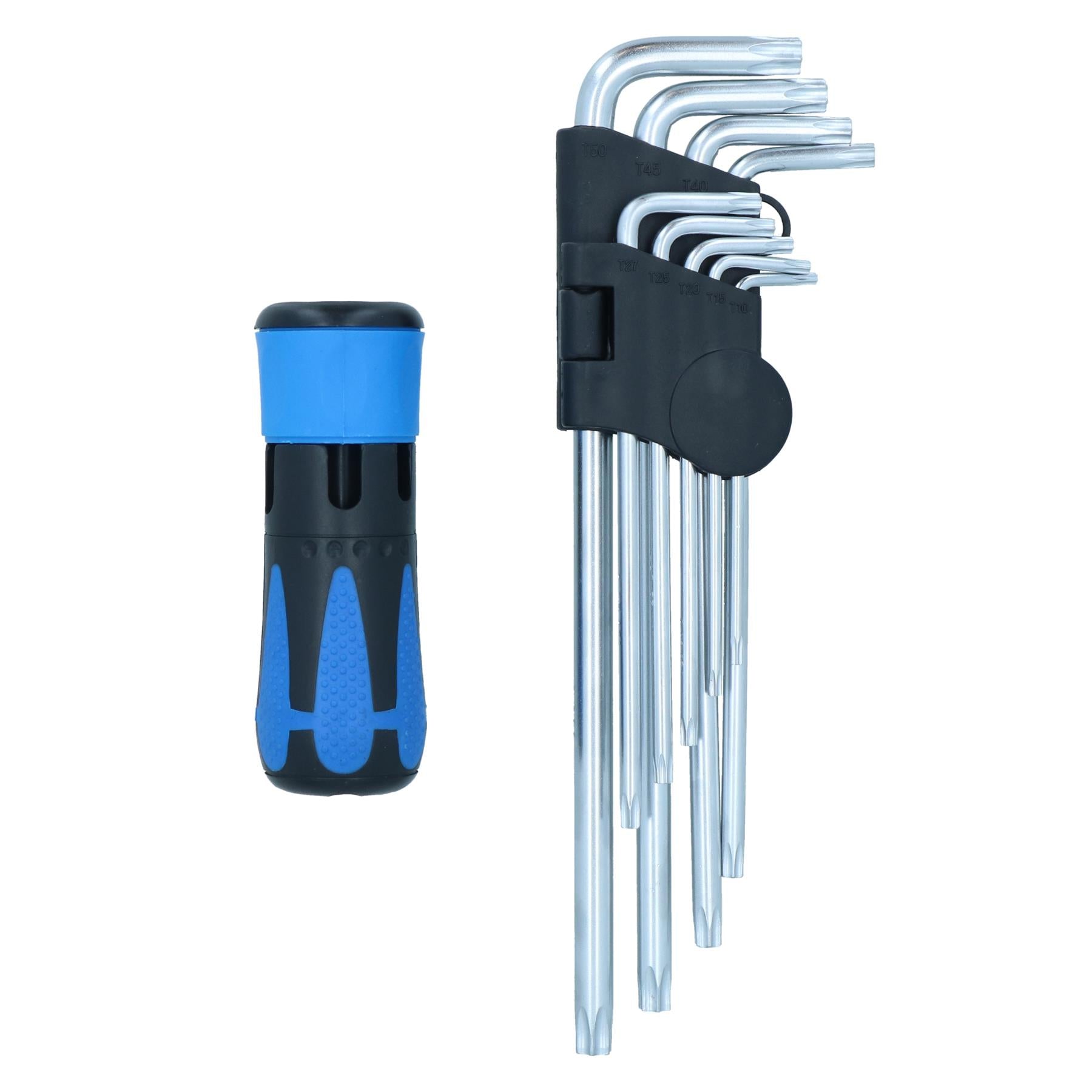 Jeu de 9 clés Torx anti-effraction Security Star avec embouts de type L T10 - T50