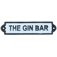 The Gin Bar Gusseisen Schild Plakette Wand Tür Zaun Tor Pfosten Haus Cocktail Pub