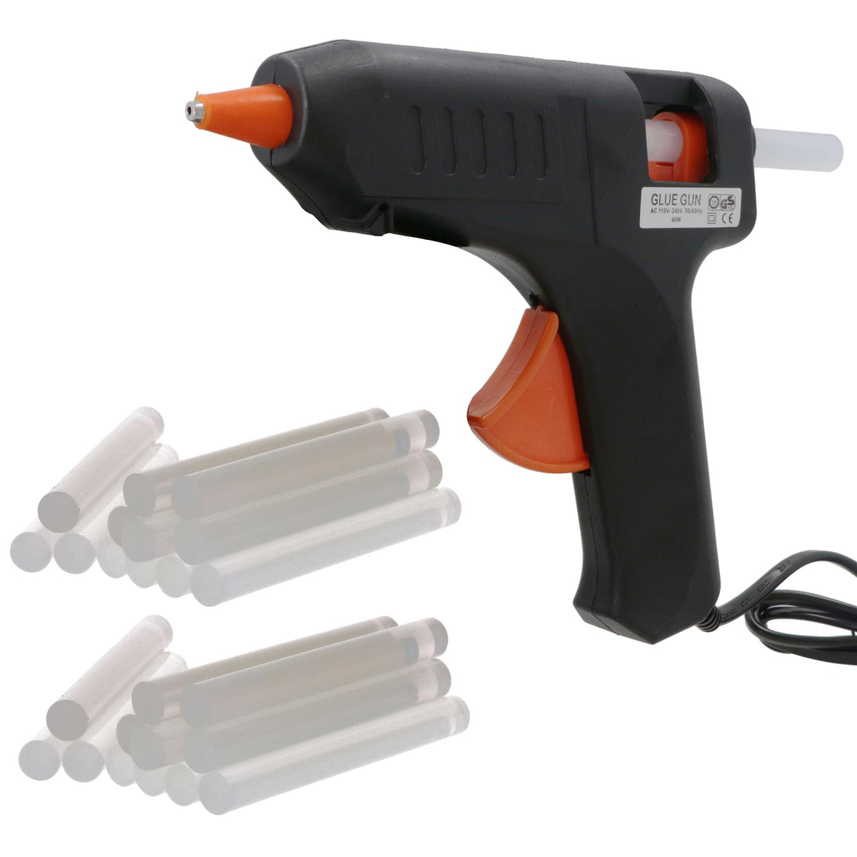 40 Watt Hobby Modelling Glue Gun Hot Melt Gluing Heat Electric Trigger + 22 Glue