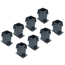 Grey Flush Fit Fence Post Bolt Down Shoe Holder Support 75mm x 75mm