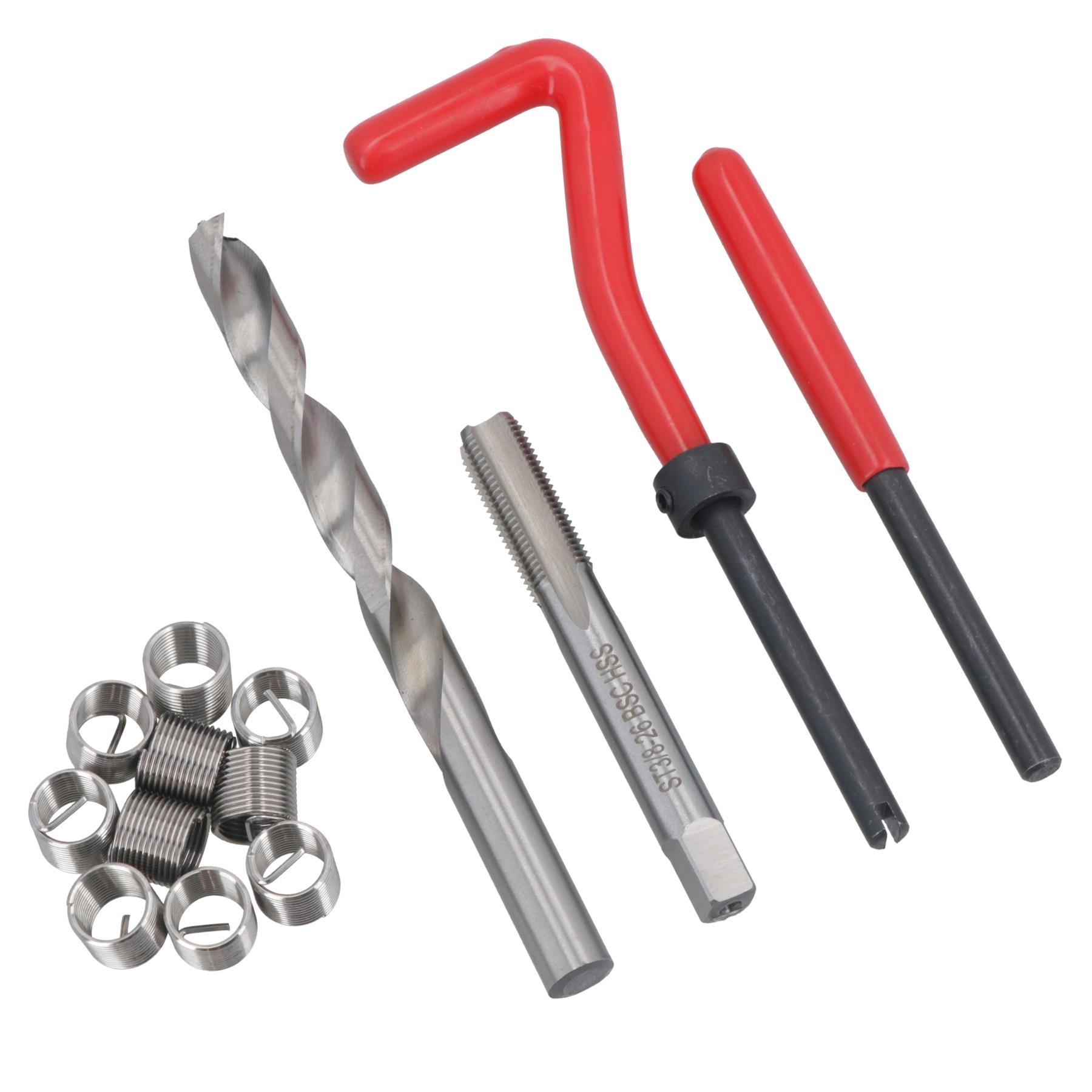 3/8” x 26 BSC Thread Repair Cutter Kit Helicoil Set for Damaged Threads 14pc
