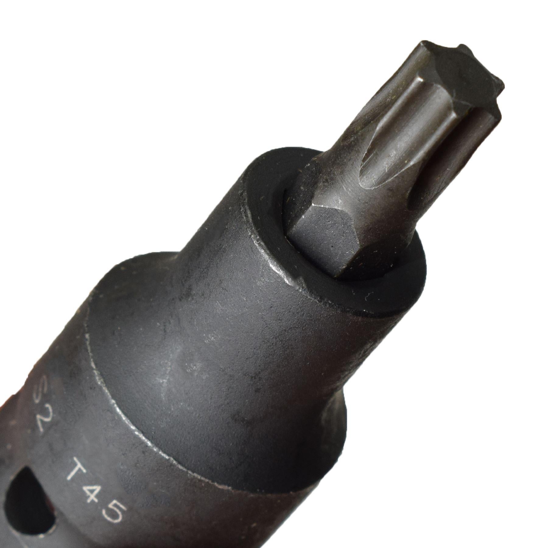 T45 Kurze (53 mm) + Lange (78 mm) Torx-Stern-Steckschlüsseleinsätze mit 1/2-Zoll-Antrieb