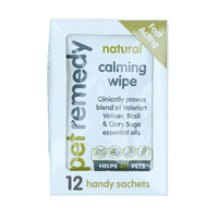 Pet Remedy Natural Calming Wipes Dog Cat Pets Anxiety Stress Relief (24Sachet)