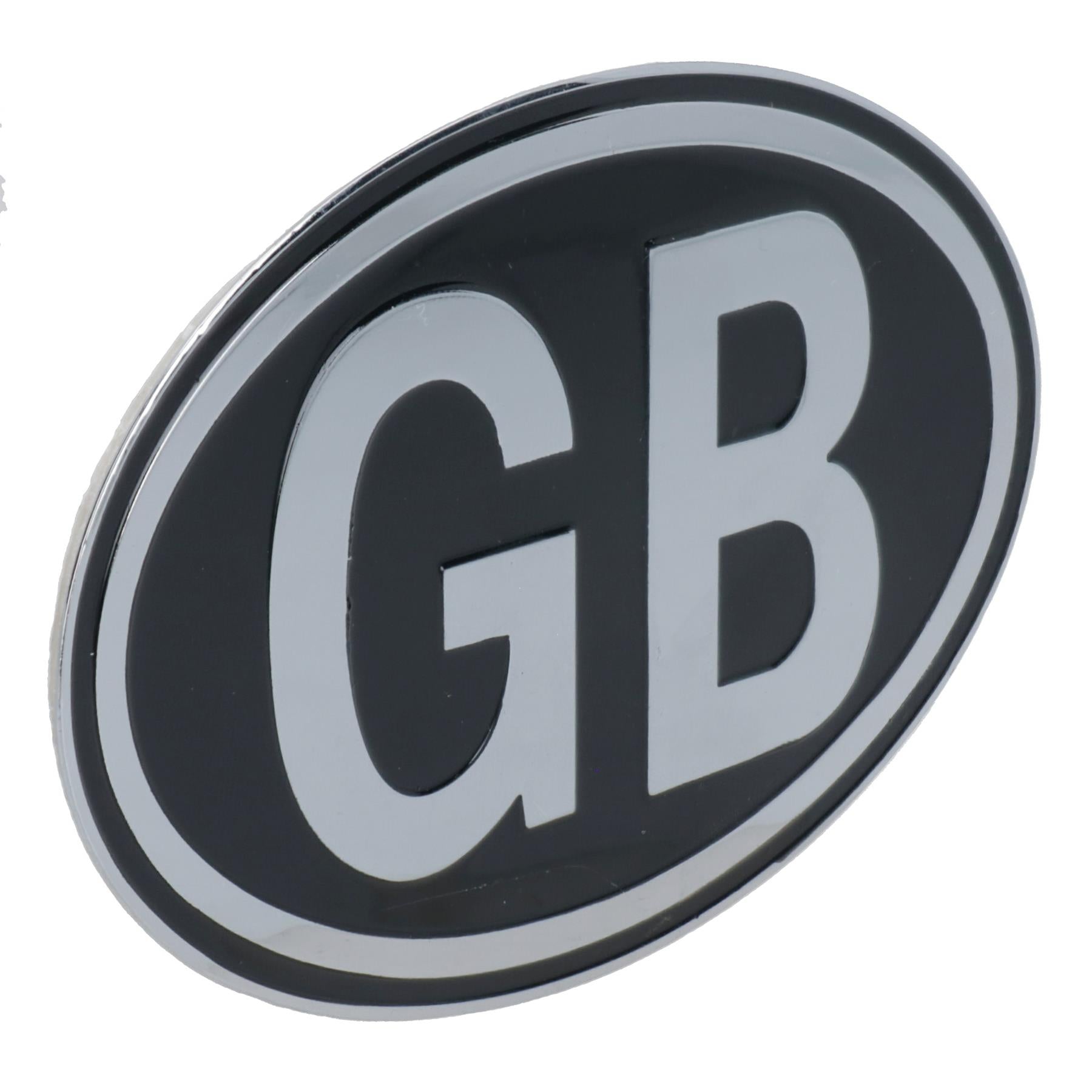 Stick on GB Silver Oval Metallic Sticker Self Adhesive Emblem Identifier