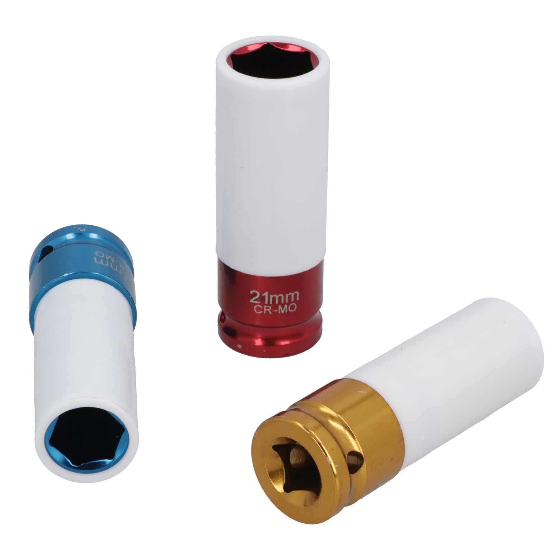 Douilles à chocs en alliage pour écrous de roue à entraînement profond de 1/2 po 17 mm, 19 mm, 21 mm à paroi mince