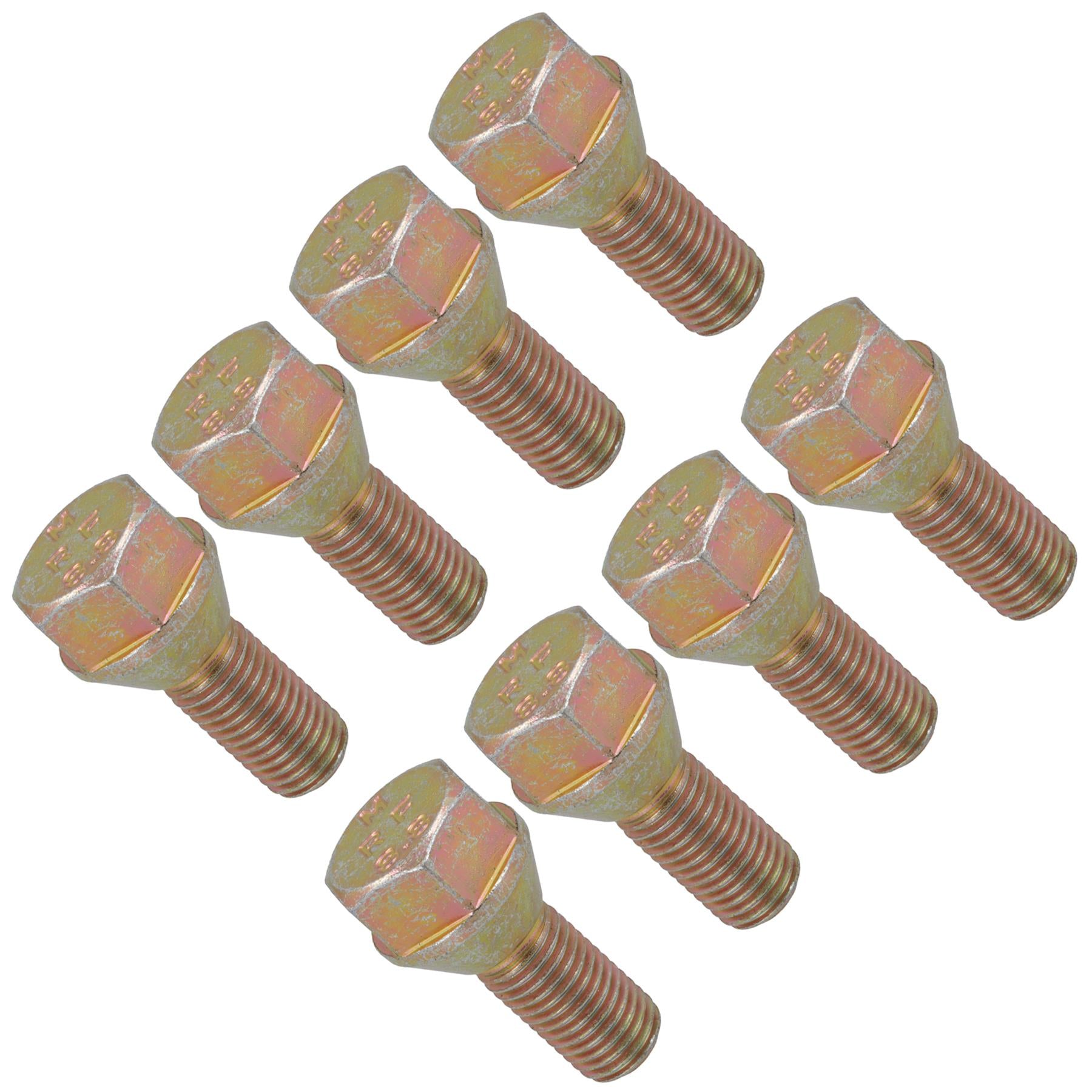 Boulons de roue de rechange M12 x 1,5 pour moyeux de remorque, lot de 8