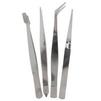 4pc Tweezer Set Self Locking Craft / Hobby Model Making Stamp Steel TE818