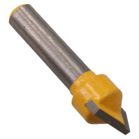 TCT V Groove Router Cutter Cutting Bit 12.7mm D 90 Degree Angle 1/4 Shank