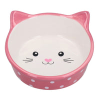 Gamelle à pois rose pour chat et chatons, petite gamelle pour nourriture et eau, 15 cm/300 ml