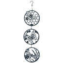 Hanging Black Butterfly, Bee & Dragonfly Silhouette Trio Spinner Garden Decor