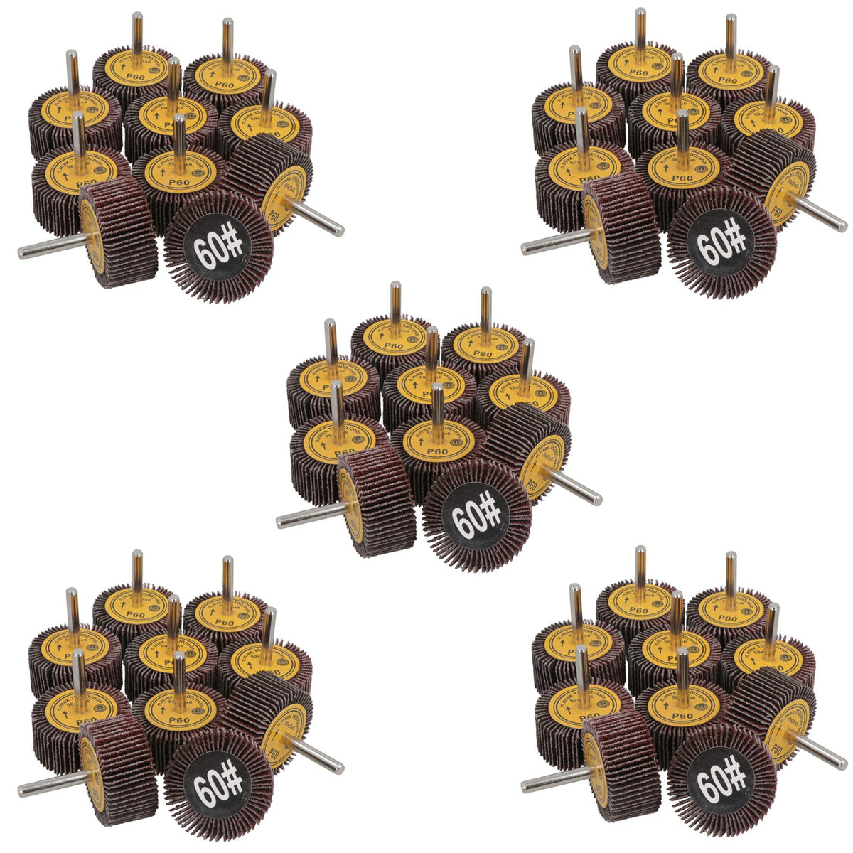 50mm 60 Grit Abrasive Flap Wheel Discs Sanding Rust Removal 6mm Shank