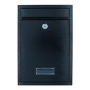 Black Wall Mounted Lockable Metal Post Box Outdoor Letter Mail Box Keyed