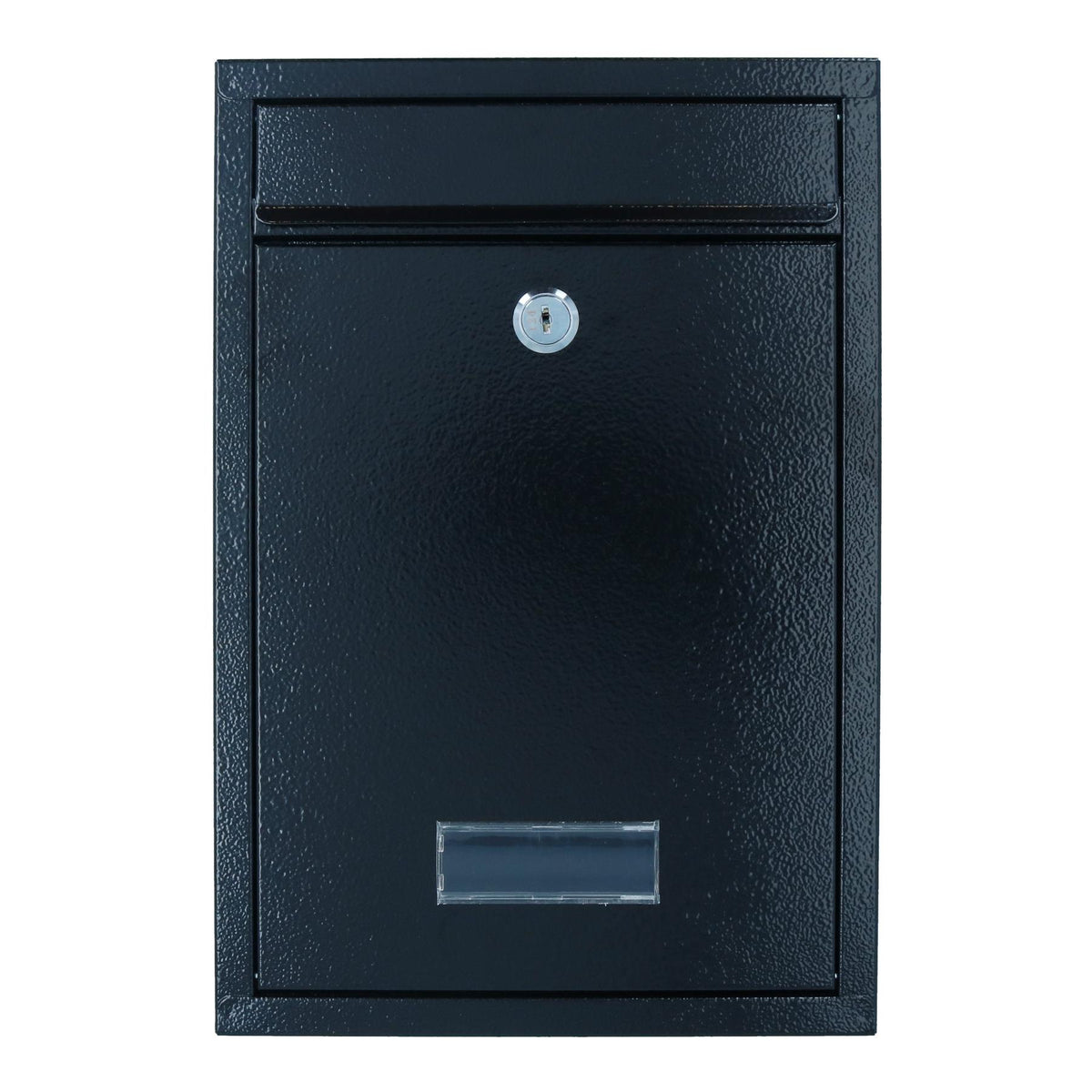 Black Wall Mounted Lockable Metal Post Box Outdoor Letter Mail Box Keyed