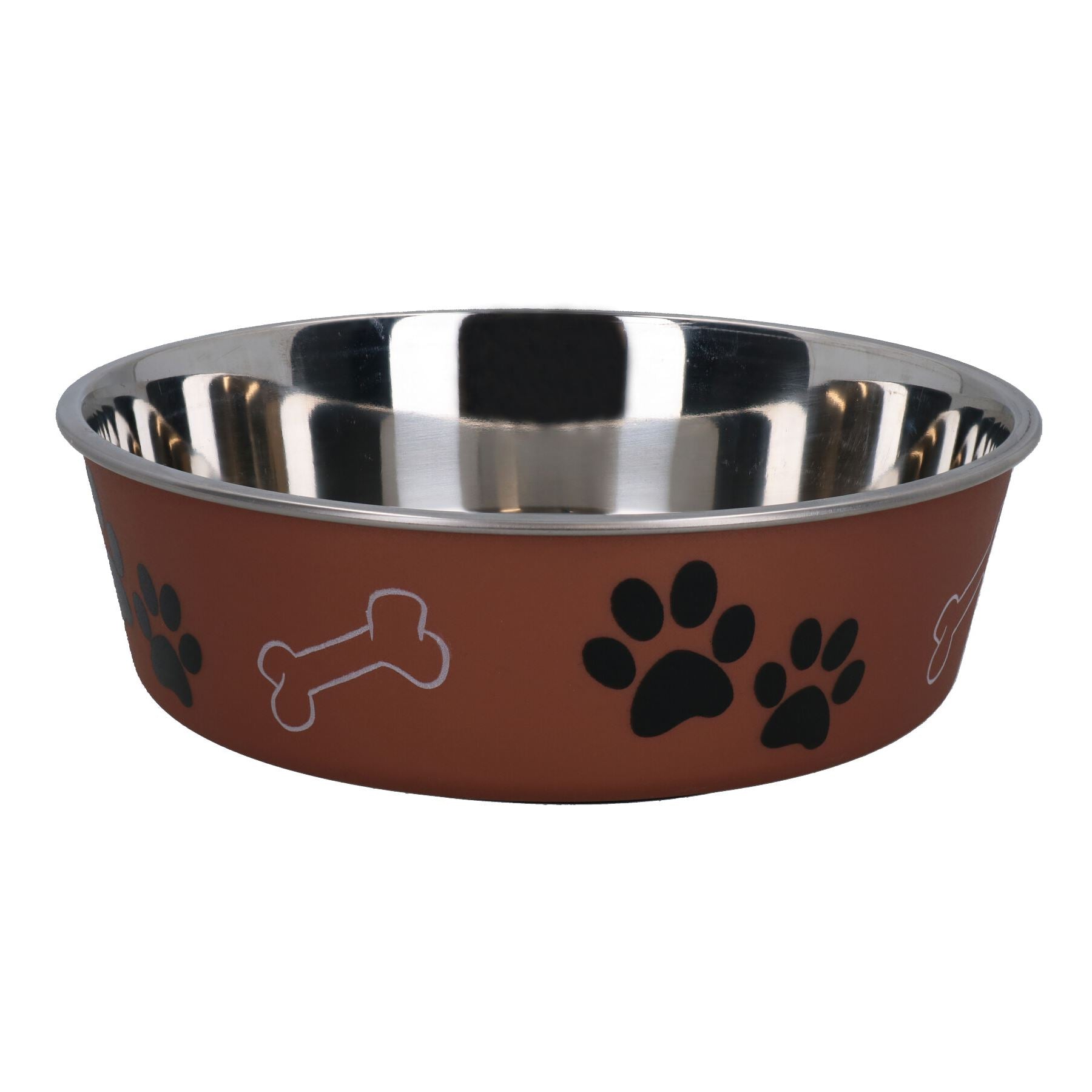 2 Medium Stainless-Steel Copper Bella Bowl Dog Puppy Feeding Food Water Bowl